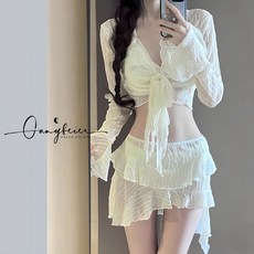 泳衣女比基尼2025新款顯瘦保守遮肚四件套性感分體度假泡溫泉冬天, 8283黑色分體,M碼【建議42-47公斤】