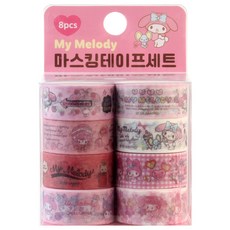산리오 마스킹 테이프 세트/캐릭터 마테 편지 카드 다이어리 꾸미기, 1개, 마이멜로디