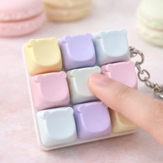 곰돌이 키캡키링9구 키보드키링 클리커키링 클릭커키링 딸깍이키링