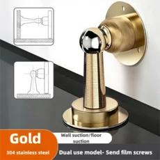 18 스테인리스 스틸 도어스톱 도어 스토퍼 중량 자석 스톱퍼 침실, 04 Gold