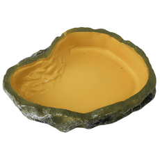 爬蟲專用模擬岩石食盆水盆，淺口易清潔，適用於蜥蜴烏龜等小型爬蟲, BG 爬坡水盆 L號, 1個