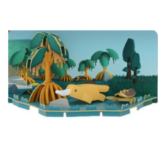 하프토이즈 디오라마 시리즈 교구 키덜트 유아 자석 장난감, 오리 너구리 PLATYPUS, 1개