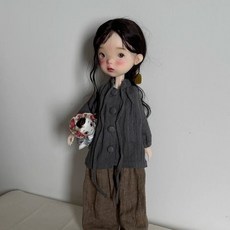 藍豆豆 BJD 6分球體關節人偶娃娃, 1個, V白,裸娃A化妝
