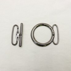 벨트부자재 토글버클 흑니켈 원형고리 바걸이 1쌍세트