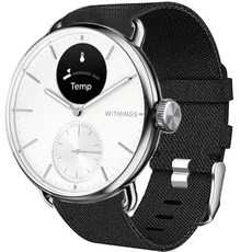 Withings 스마트워치 밴드와 호환 Lamshaw 18mm 20mm 통기성 나일론 우븐 원단 교체 액세서리 스트랩 여성 남성용 (18mm 사이즈 밴드 블루), 블랙