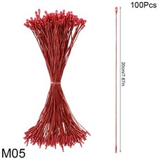 100개 크리스마스 장식품 걸이 끈 트리 볼 리본 훅 로프 20cm 태그 라벨 장식 스냅 잠금 포함 213787, M05