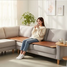 온드리미 4인 55x180cm 브라운 쇼파 온열방석 쇼파용 소파 카본 그래핀 탄소 두꺼운 전기방석석, 옅은갈색