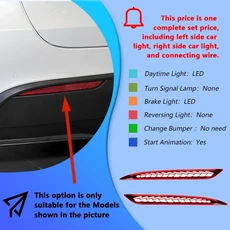 테슬라 호환 모델 3 Y 2019-2022 LED 리어 범퍼 리플렉터 램프 드래곤 스케일 디자인 스트로브 액세서리 개, 01 Type E