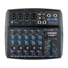 Studio Z 블루투스가 있는 USB DJ 오디오 믹서 마이크 팟캐스트 라이브 스트리밍 녹음 및 초보자용 48V 팬텀 파워가 6채널 믹싱 콘솔 - SZM-B660-RE