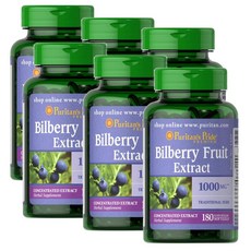 퓨리탄스프라이드 빌베리 1000mg 소프트젤 Puritans Pride Bilberry, 6개, 180정