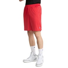 Champion 남성용 메시 반바지 C 로고 23 cm (9 인치) 9인치 블랙., 크고 키가 큰, Crimson - C 로고