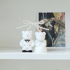 웨딩 곰돌이 캔들 결혼식 답례품 신혼집 인테리어 선물 소품, 60g, 1개, Lavender