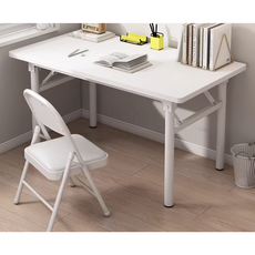 접이식 책상 의자 포함 다용도 학생 컴퓨터 게이밍 테이블 거실 서재 공부 탁자 세트, 화이트