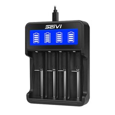 新款Type-C/Micro雙輸入 LCD液晶四槽複合式鎳氫電池/鋰電池充電器 18650 14500, 1個