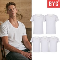 BYC 남자 반팔 런닝 5매 BYC1939 메리야스 40수 순면 남성 런닝셔츠