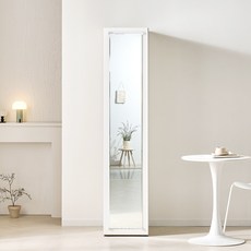 멜로우 LPM 400 거울도어 선반장 옷장, 화이트