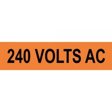 ComplianceSigns.com 240볼트 AC 안전 라벨 데칼 전기 파이프 마커용 4 x 1 인치 10 팩 셀프 접착 비닐 미국산 스티커, ComplianceSigns.com 240볼트 AC 안