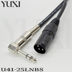 彎頭 金屬頭 XLR公頭 對 6.3 TRS L型 錄音介面 訊號線 XLR轉6.5mm 平衡線, 1個, 黑色線材,30公分 含雙頭