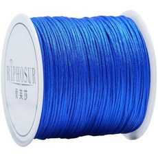 精選72號玉線手工編織繩：DIY手鍊項鍊吊墜編繩材料，多色可選, 72號玉線寶藍45米送20顆珠子, 1個