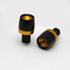 1 쌍 범용 오토바이 핸들 바 엔드 그립 CNC 금속 핸들 바 카운터 웨이트 플러그 슬라이더 모터 자전거 그립 액세서리, [05] Golden