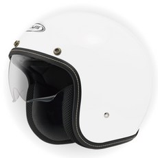 ZEUS ZS 388A 素色復古安全帽：內墨鏡片、吸濕排汗內襯、可拆洗3/4罩, 白