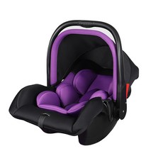 天才寶貝安全座椅嬰兒提籃式汽車通用寶寶兒童睡籃車載便攜式, 1個, 紫色(獨立彩盒包裝):1個