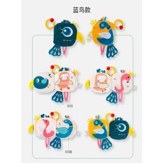 寶寶布書E6L 立體尾巴公仔布書 Happy Monkey 撕不爛 益智立體書 帶牙膠 響紙 可啃咬 觸摸書, 藍鳥 公仔布書