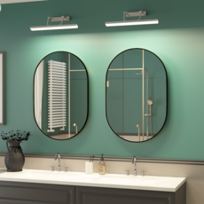 Brendayia 타원형 거울 500x750mm 벽걸이 거울 욕실 거울 현관 침실 거실, 블랙-2PCS