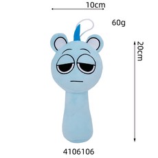Xcao Sprunki Plush 리듬 박스 인형 놀이 솜털 장난감, 연한 남색, 1개