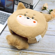 【开发票/统编】USB電腦發熱暖手滑鼠墊 可愛卡通保暖護腕滑鼠套 冬季可拆洗暖手套, 秋田犬【自帶一根發熱片】