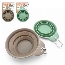 야외용 애견그릇 외출용 반려동물 접이식 식기 1개, 1