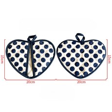 [다하리나] 하트쿠션 주방 오븐장갑 겸용 냄비받침 단열매트, 1개, 네이비