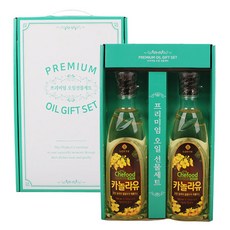 롯데푸드 프리미엄 오일선물(500ml2P) 까놀라유 설 추석기름 명절선물세트 카놀라유, 1세트, 500ml