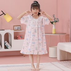 여아 키즈 넥레이스 원피스 잠옷