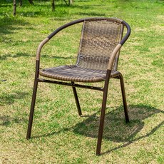 유로39번 라탄 야외의자(4개) 테라스 카페 공원 정원 인테리어 철재 상담 커피숍