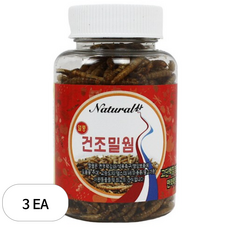 내츄럴한 열풍 건조 밀웜 소, 30g, 3개