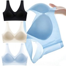 ROOICE 아이스브라 3PCS 심리스 쿨링 노와이어 초경량 냉감브래지어