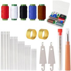 1세트=41개 의류재사용바늘세트 실 강철 바늘 세트 가정용 큰 바늘 구멍 재봉 도구 세트 가성비 36종 세트 가정용 실끼우개 셋트 사은품 랜덤 증정, 41개