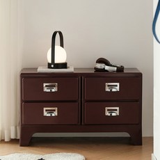 [리비니아] 밀리 미드센츄리 레트로 빈티지 캐비넷 수납 더블 2단 서랍장 ABS소재, 레드