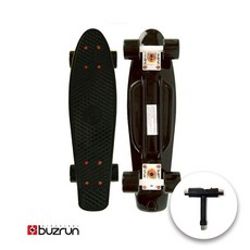 버즈런 22인치 크루져보드 티툴 증정 바퀴색상랜덤, 블랙, 1개