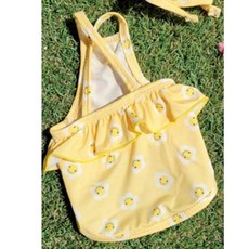 강아지 데이지 X자 수영복 옐로우 2XL 1P 물놀이 나시, 상세설명 참조