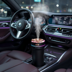 BSCONN 무선 차량용 가습기 탁상용 저소음 별하늘 LED 무드등 C타입 휴대용 가습기 CM-5S, 블랙