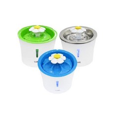 Catit嘿卡堤 花舞噴泉飲水器1.5L/3L，寵物飲水機，自動循環過濾，貓狗適用，增加飲水量，多重過濾系統，安全材質, 1個, 藍色-3L