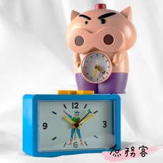 Crayon Shin-chan 蠟筆小新 動感超人 造型鬧鐘 附小夜燈, 肥嘟嘟左衛門(沒有附電池), 藍色