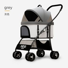 MDG 麥都格 多功能寵物推車，可分離可折疊，適用於貓狗外出, 1個, 灰色M2推車