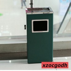 不銹鋼酒店大堂垃圾桶煙蒂柱滅煙桶帶煙灰缸室外吸煙區電梯口立式, 長方形綠色30*24*60（帶內桶）, 1個