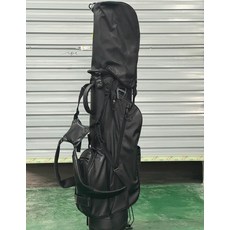 高爾夫支架包 黑色 PU 輕便防水 10支球杆 雙肩背帶, 如圖所示