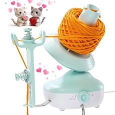 Caydo Yarn Winder 전기 실 볼 와인더 미니 충분한 장력의 자동 실 케이크 와인더 크로셰 무단 스피드 실 스피너를 위한 컴팩트한 198.4g(7온스) 실 와인, Mint Green