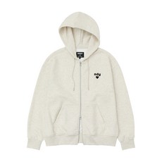 NDY 하트 로고 후디 집업 오트밀