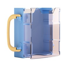 E發票 台灣現貨 杯托 折疊杯架 兒童杯架 防擠壓 飲料杯架 防撒 鋁箔包 飲料架 寶寶 幼兒, 1個, 升級硬殼款-藏藍